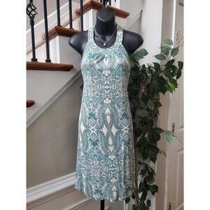 Lascana Women's Blue 100% Viscose Round Neck Sleeveless Knee Length Dress Size 2